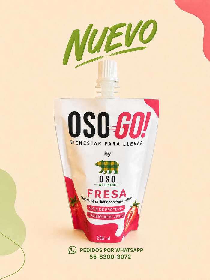 OSO GO! Smoothie de Kéfir con Fruta Natural – 236 ml