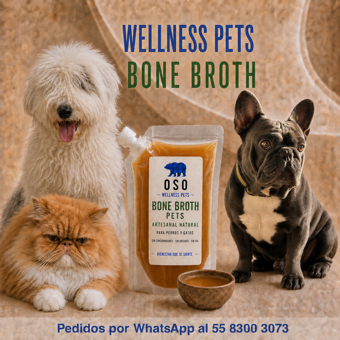 Bone Broth para Perros y Gatos OSO Wellness Pets