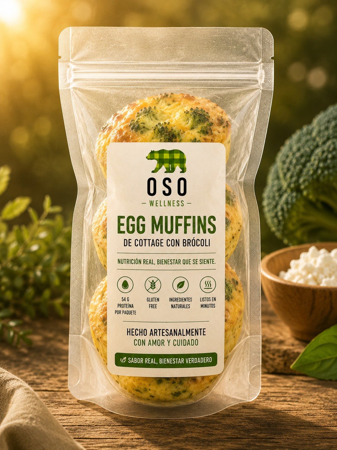 Egg Muffin de cottage con brócoli
