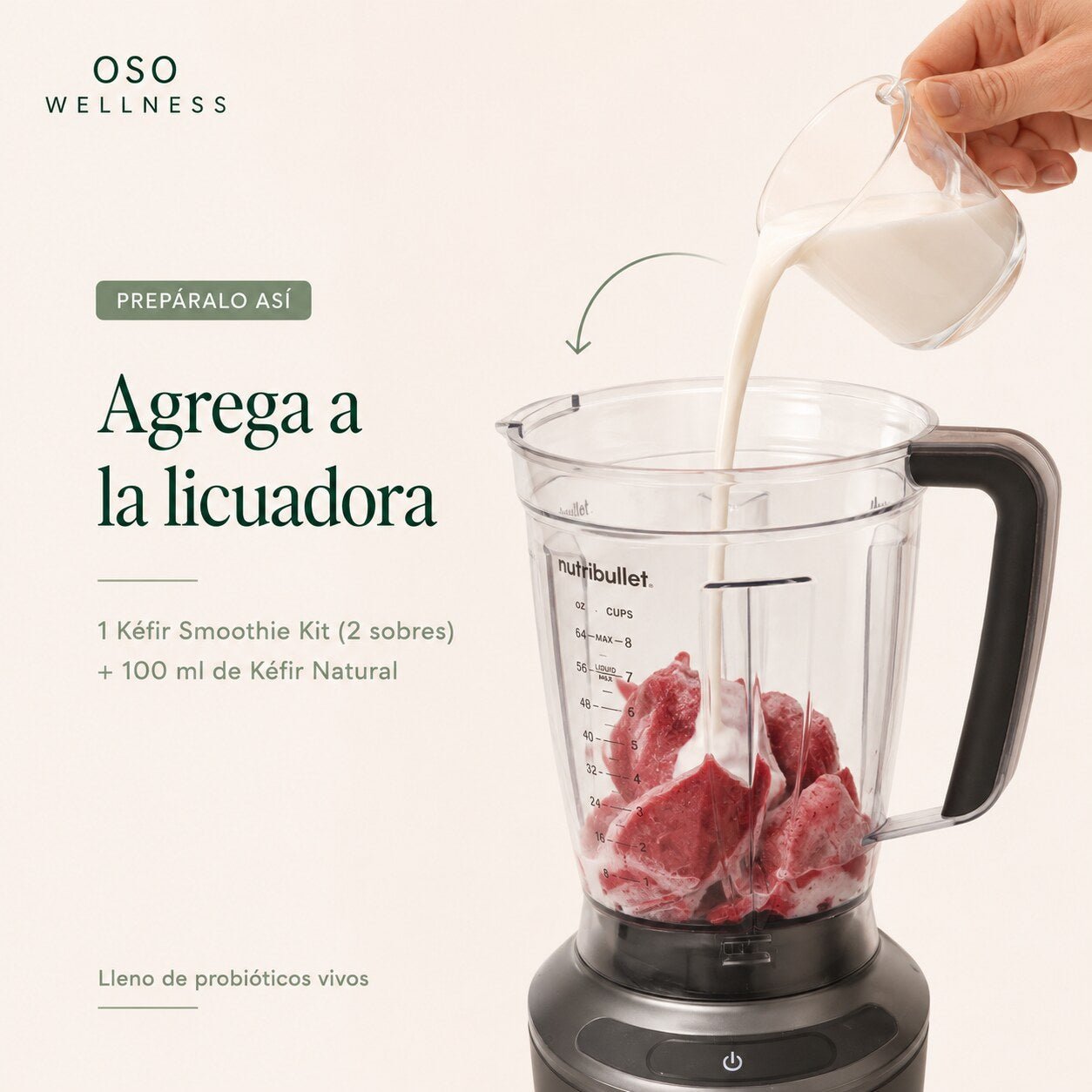 Ingredientes del Smoothie Kit en la licuadora